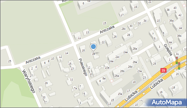 Toruń, Antczaka Antoniego, 18, mapa Torunia