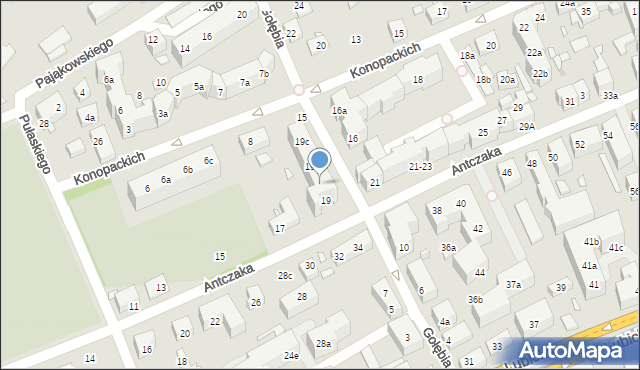 Toruń, Antczaka Antoniego, 19a, mapa Torunia