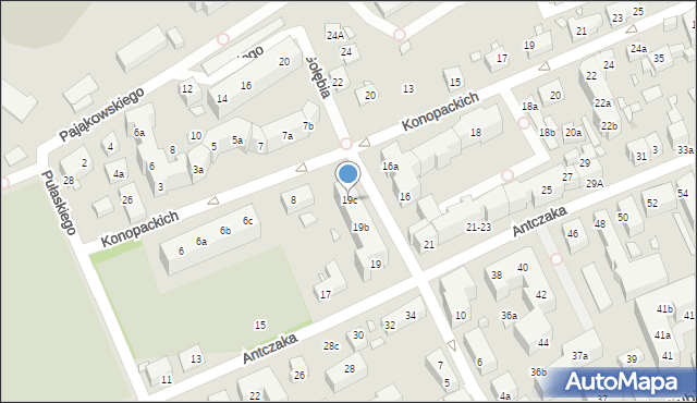 Toruń, Antczaka Antoniego, 19c, mapa Torunia