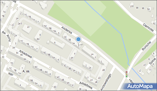 Tychy, Andersa Władysława, gen., 3, mapa Tychów