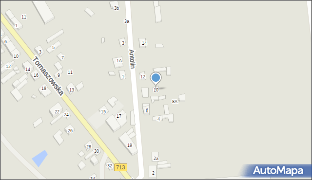 Ujazd, Antolin, 10, mapa Ujazd