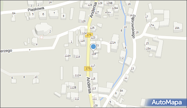 Wałbrzych, Andersa Władysława, gen., 119, mapa Wałbrzycha