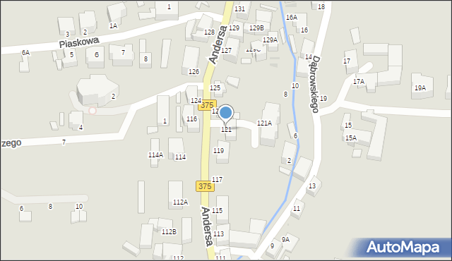 Wałbrzych, Andersa Władysława, gen., 121, mapa Wałbrzycha