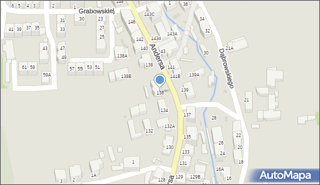 Wałbrzych, Andersa Władysława, gen., 136, mapa Wałbrzycha