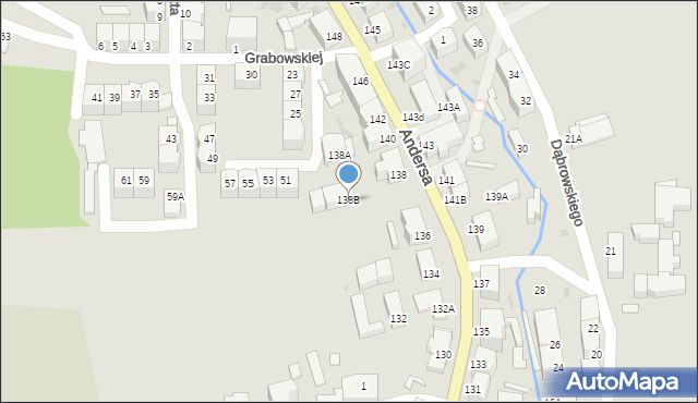 Wałbrzych, Andersa Władysława, gen., 138B, mapa Wałbrzycha