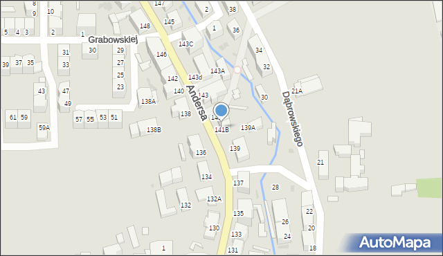 Wałbrzych, Andersa Władysława, gen., 141C, mapa Wałbrzycha