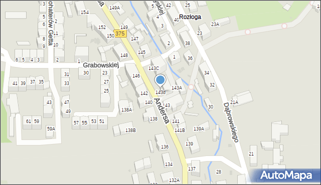 Wałbrzych, Andersa Władysława, gen., 143d, mapa Wałbrzycha