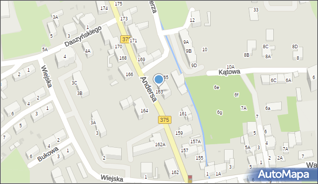 Wałbrzych, Andersa Władysława, gen., 163, mapa Wałbrzycha