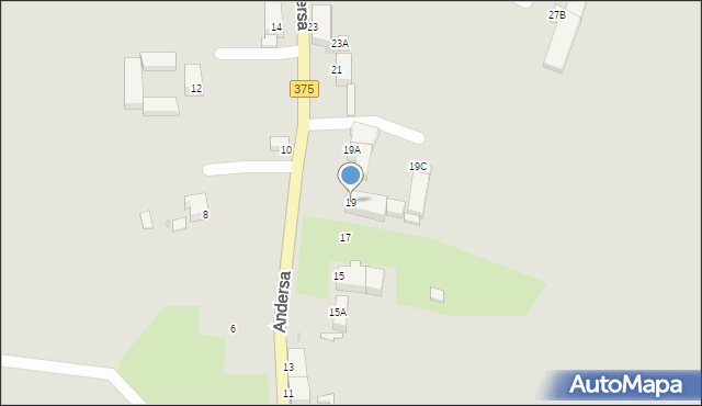 Wałbrzych, Andersa Władysława, gen., 19, mapa Wałbrzycha