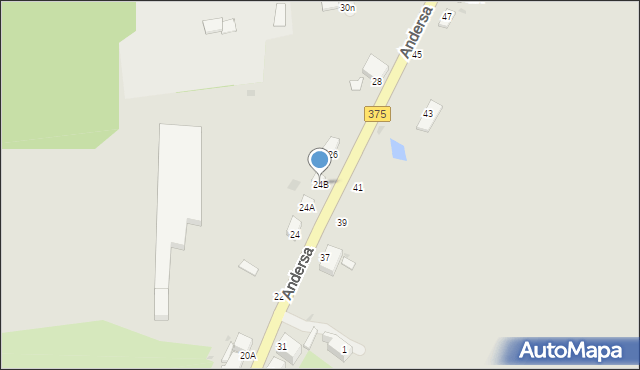 Wałbrzych, Andersa Władysława, gen., 24B, mapa Wałbrzycha