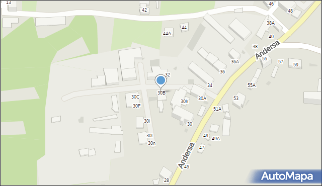 Wałbrzych, Andersa Władysława, gen., 30B, mapa Wałbrzycha