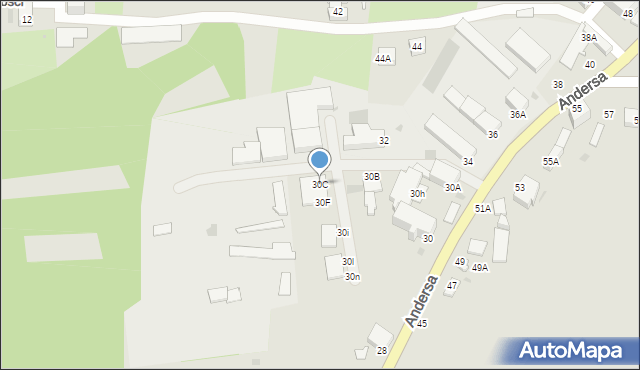 Wałbrzych, Andersa Władysława, gen., 30C, mapa Wałbrzycha