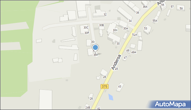 Wałbrzych, Andersa Władysława, gen., 30n, mapa Wałbrzycha