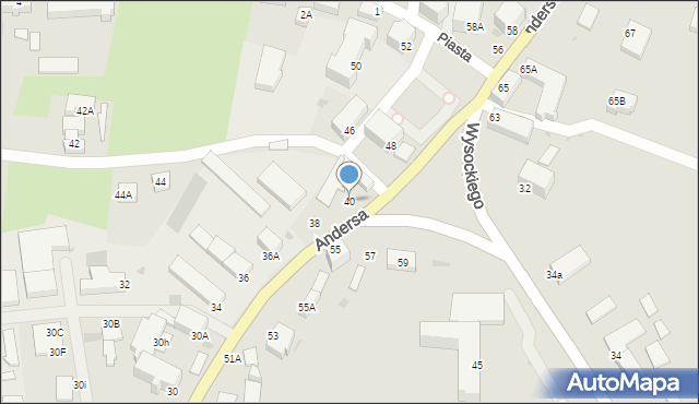 Wałbrzych, Andersa Władysława, gen., 40, mapa Wałbrzycha