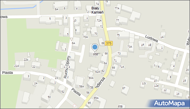 Wałbrzych, Andersa Władysława, gen., 66B, mapa Wałbrzycha