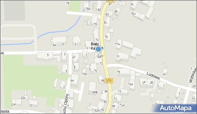 Wałbrzych, Andersa Władysława, gen., 72A, mapa Wałbrzycha