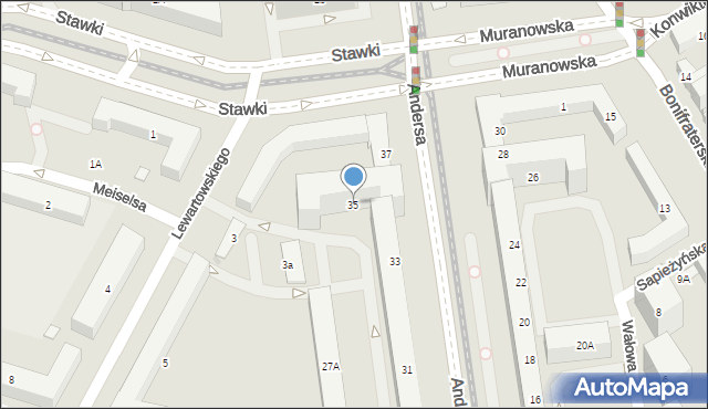 Warszawa, Andersa Władysława, gen., 35, mapa Warszawy