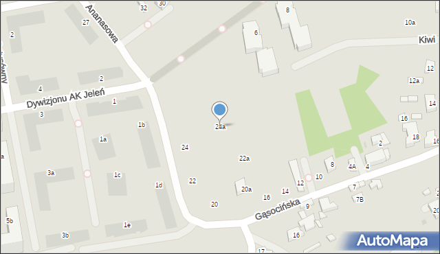 Warszawa, Ananasowa, 24a, mapa Warszawy