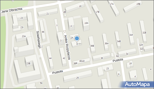 Warszawa, Antka Rozpylacza, 2, mapa Warszawy