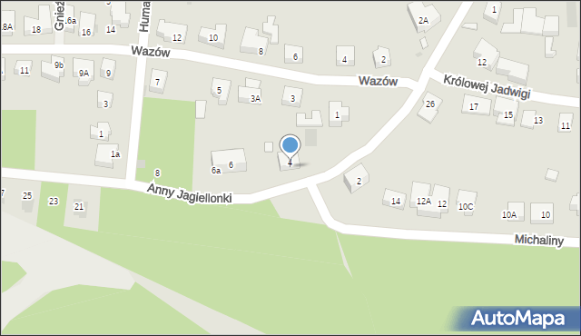 Warszawa, Anny Jagiellonki, 4a, mapa Warszawy