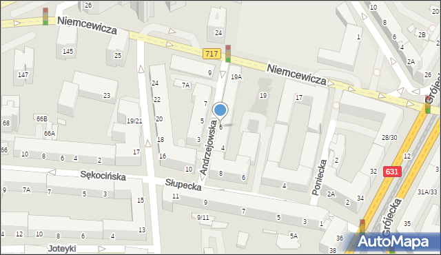 Warszawa, Andrzejowska, 6, mapa Warszawy