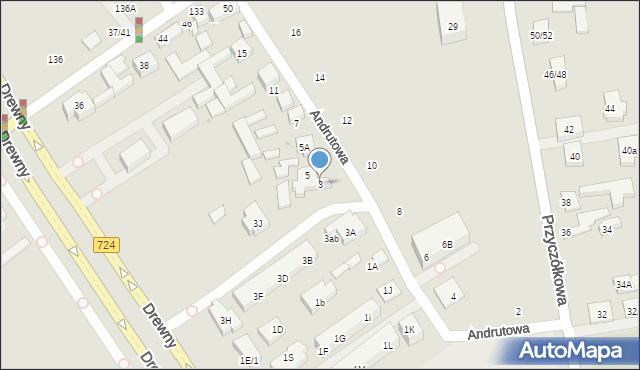 Warszawa, Andrutowa, 3, mapa Warszawy