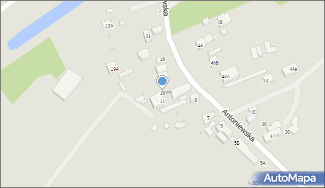 Warszawa, Antoniewska, 13, mapa Warszawy
