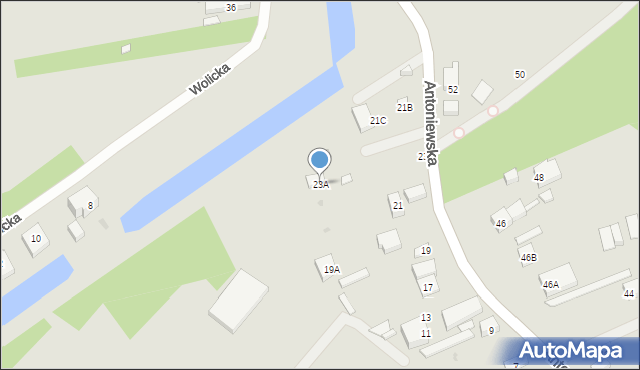 Warszawa, Antoniewska, 23A, mapa Warszawy