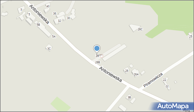 Warszawa, Antoniewska, 28, mapa Warszawy