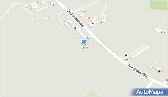 Warszawa, Antoniewska, 3C, mapa Warszawy