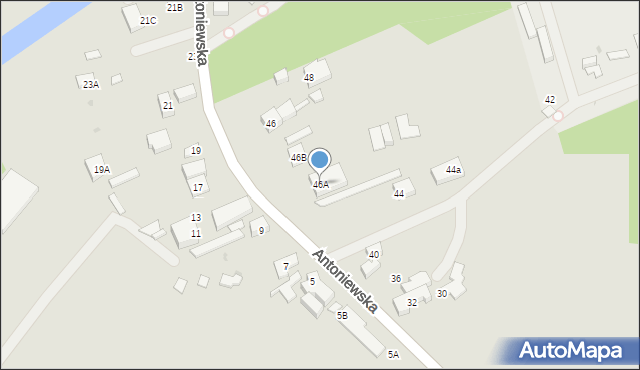 Warszawa, Antoniewska, 46A, mapa Warszawy