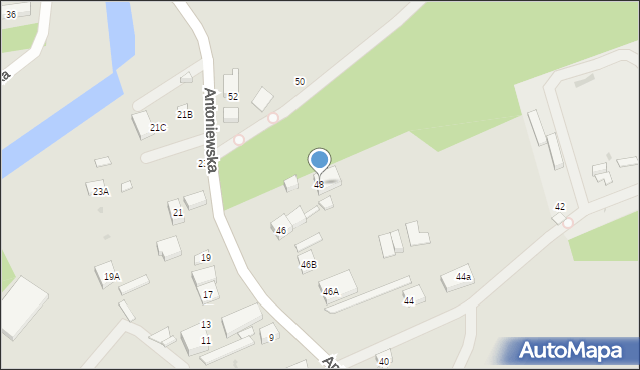Warszawa, Antoniewska, 48, mapa Warszawy