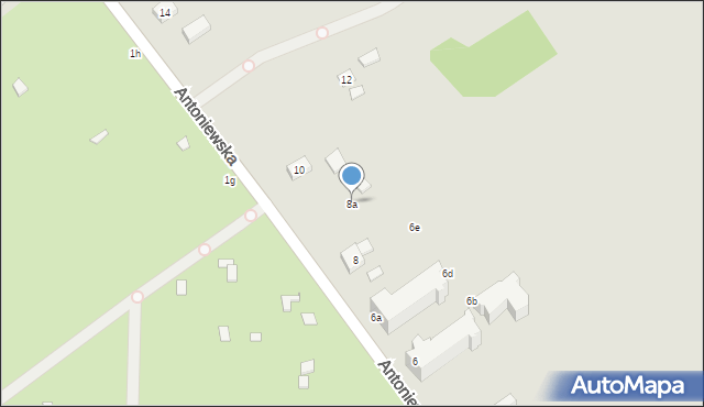Warszawa, Antoniewska, 8a, mapa Warszawy