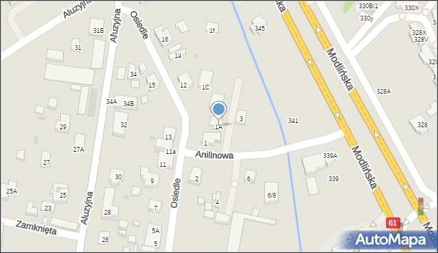 Warszawa, Anilinowa, 1A, mapa Warszawy