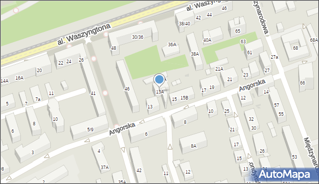 Warszawa, Angorska, 13A, mapa Warszawy