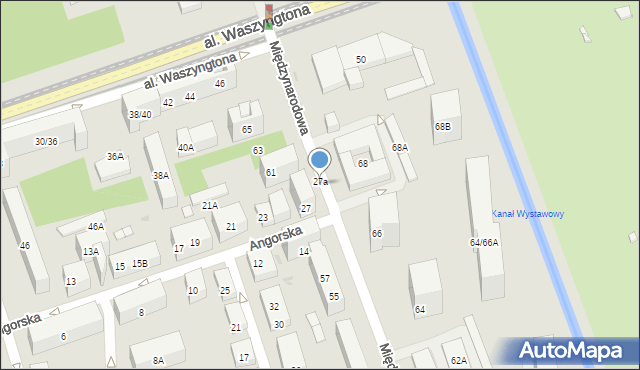 Warszawa, Angorska, 27a, mapa Warszawy