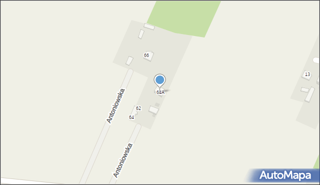 Widzów, Antoniowska, 64A, mapa Widzów