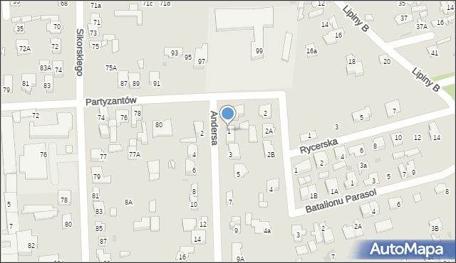 Wołomin, Andersa Władysława, gen., 1, mapa Wołomin