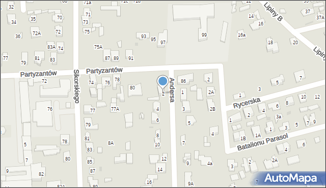 Wołomin, Andersa Władysława, gen., 2, mapa Wołomin