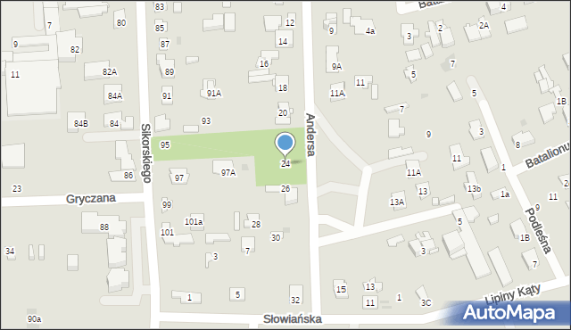 Wołomin, Andersa Władysława, gen., 24, mapa Wołomin