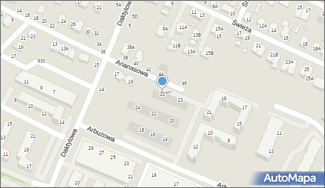 Wrocław, Ananasowa, 21, mapa Wrocławia