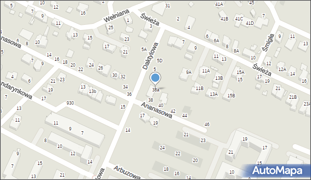 Wrocław, Ananasowa, 38a, mapa Wrocławia