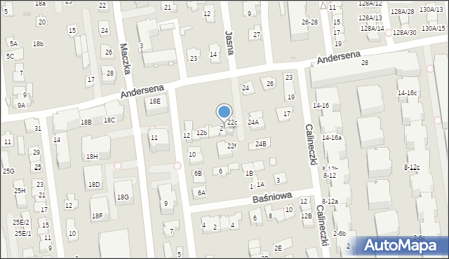 Ząbki, Andersena Hansa Christiana, 22d, mapa Ząbki