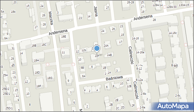 Ząbki, Andersena Hansa Christiana, 22f, mapa Ząbki