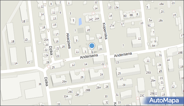 Ząbki, Andersena Hansa Christiana, 5, mapa Ząbki