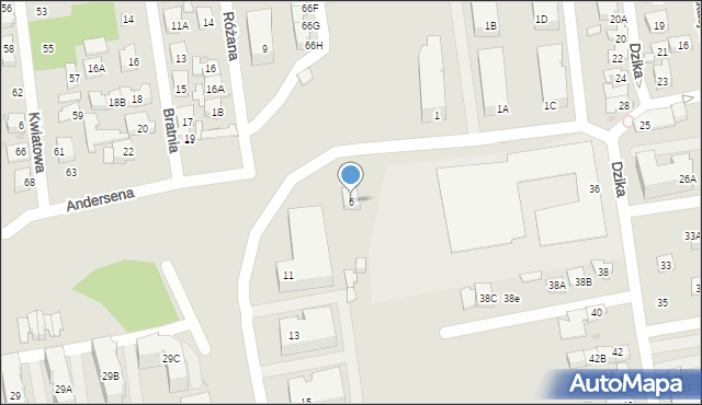 Ząbki, Andersena Hansa Christiana, 6, mapa Ząbki