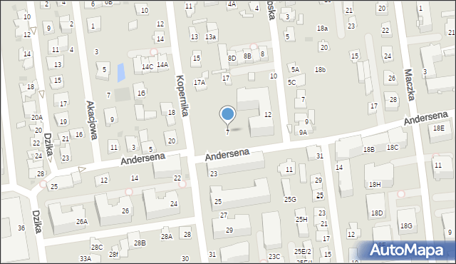 Ząbki, Andersena Hansa Christiana, 7, mapa Ząbki