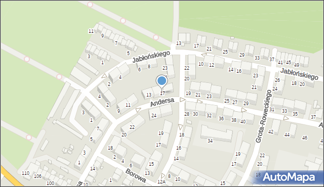 Zabrze, Andersa Władysława, gen., 17, mapa Zabrza