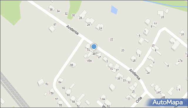Zawiercie, Andersa Władysława, gen., 49, mapa Zawiercie