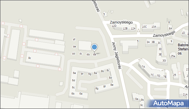 Zielona Góra, Anny Jagiellonki, 4a, mapa Zielona Góra